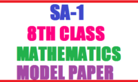 SA1 Maths Question Papers For Class 8
