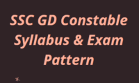 SSC GD Constable Syllabus 2021 PDF