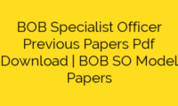 BOB SO Question Papers - PDF