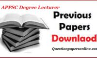APPSC Degree Lecturer Question Papers PDF