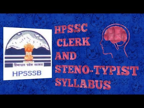 HPSSSB Clerk, Stenographer Syllabus 2019