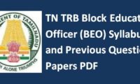 TN TRB Block Educational Officer Syllabus