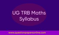 UG-TRB-Maths-Syllabus